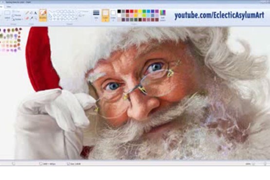 نقاشی باورنکردنی بابانوئل با نرم افزار Paint ویندوز