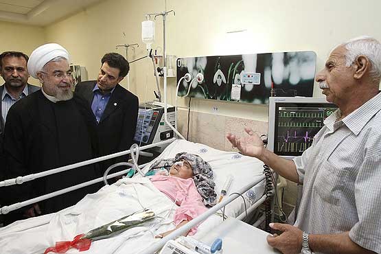 عیادت رییس‌ جمهوری از بیماران بیمارستان شهدای تجریش