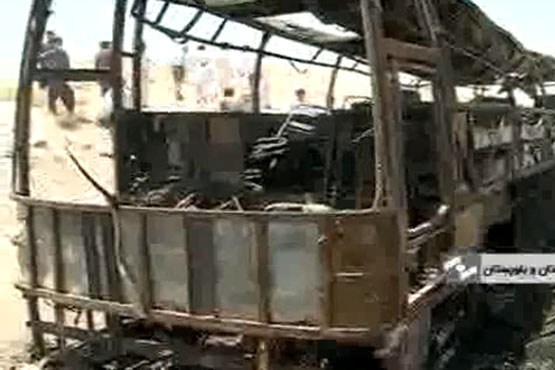 آتش سوزی اسکانیا در زاهدان