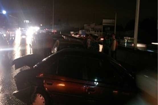 تصادف زنجیره‌ای 15 خودرو در مازندران