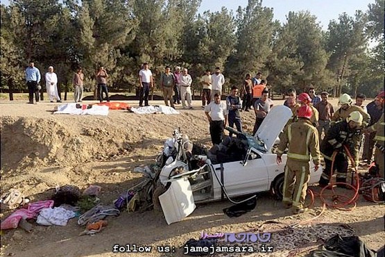مرگ ۳ نفر در تصادف هولناک اتوبان تهران - قم |مجموعه‌عکس|