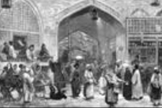 اولین نقاشی به جا مانده از بازار بزرگ تهران