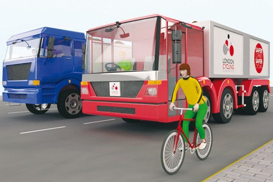 طراحی کامیون جدید و کاهش صدمات دوچرخه‌سواران