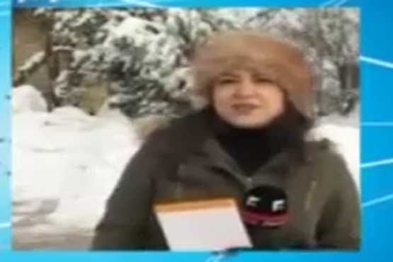 گزارشگر لبنانی از سرما می لرزد