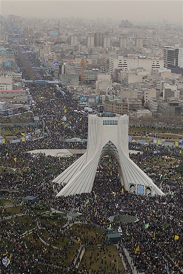 تصاویر هوایی راهپیمایی مردم تهران در ۲۲ بهمن