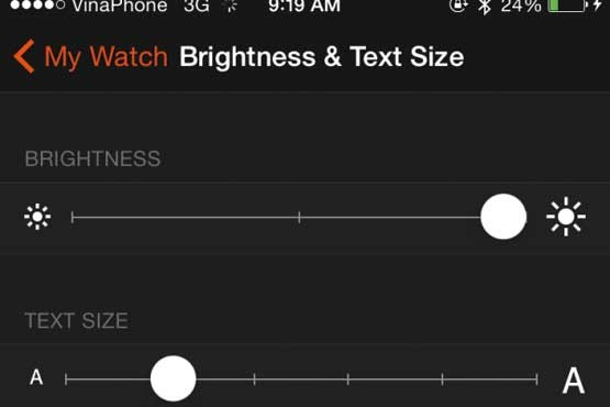 افزایش اندازه متن در ساعت اپل
