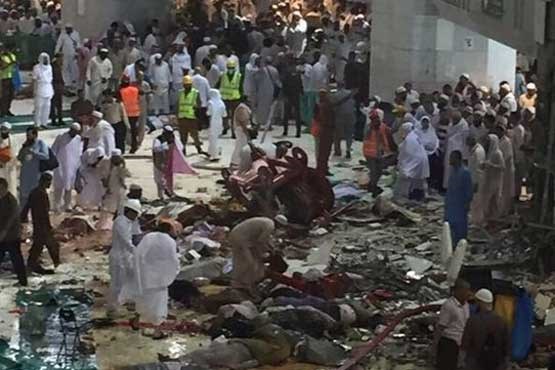 لحظه سقوط جرثقیل در مسجد الحرام + فیلم