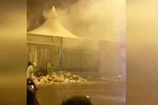 آتش‌سوزی چادرهای حجاج مصری در منا +فیلم