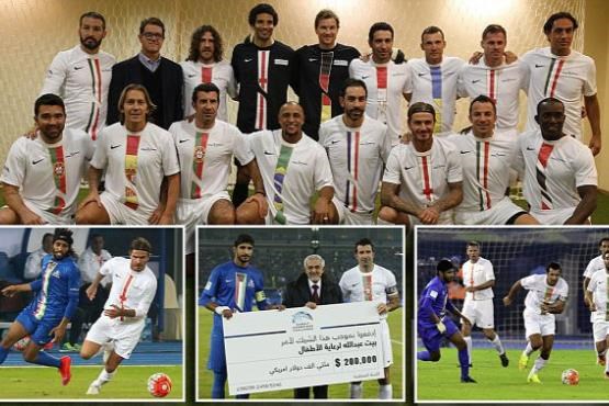 اسطوره های محبوب فوتبال دنیا در کویت به میدان رفتند +تصاویر