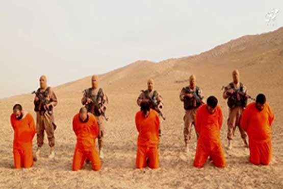 فیلم قتل فجیع 5 مرد به دست داعش