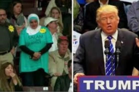 مسلمان بودن تنها جرم زن اخراجی از سخنرانی ترامپ