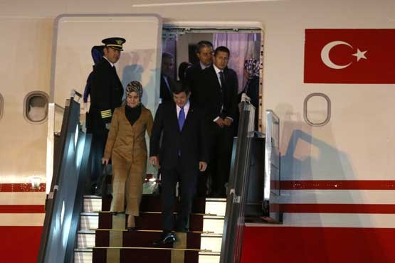 ورود نخست وزیر ترکیه و همسرش به تهران +عکس