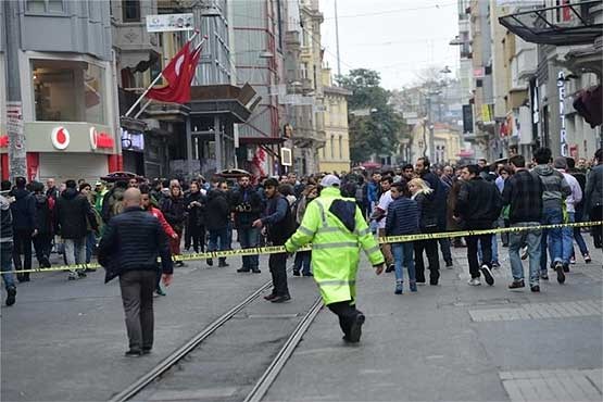 لحظه انفجار تروریستی در استانبول ترکیه