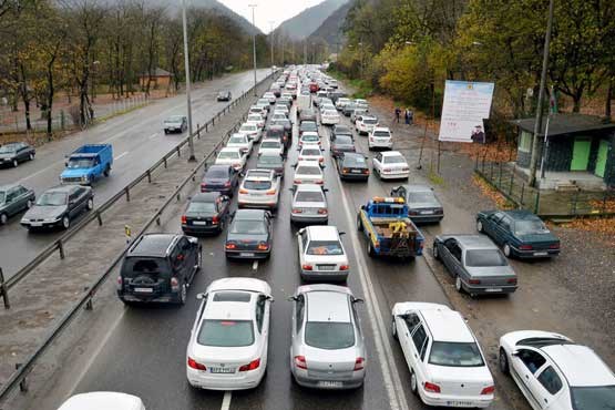 ترافیک پرحجم در جاده های شمالی ایران