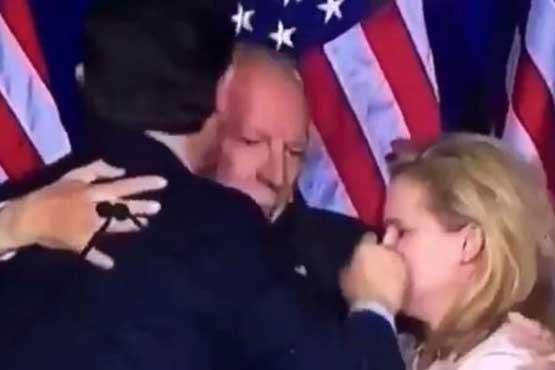 مشت بر دهان همسر پس از شکست برابر ترامپ +عکس