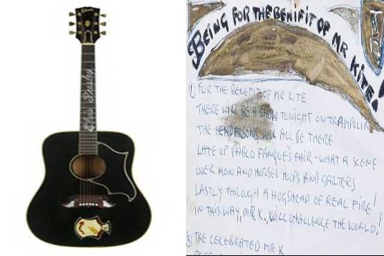 حراج گیتار «پریسلی»، دست‌نوشته «لنون» و ژاکت «جکسون»