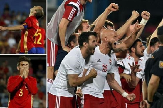شکست عجیب و غریب تیم ملی فوتبال اسپانیا مقابل تیم 131 جهان +تصاویر