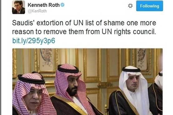 سعودی‌ها باید از شورای حقوق بشر سازمان ملل حذف شوند
