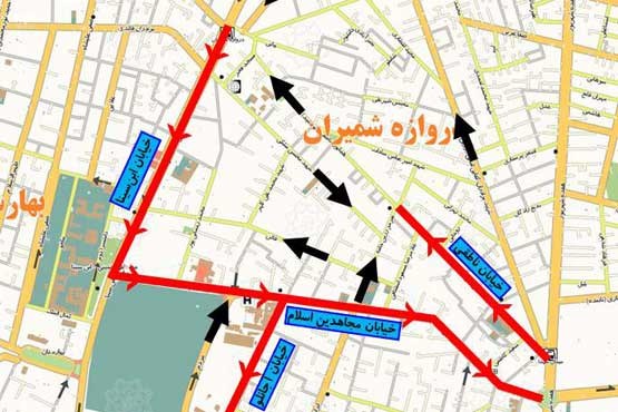 اجرای طرح تغییر مسیر ترافیکی در منطقه 12 همزمان با عید فطر