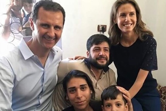 عیادت رییس جمهور سوریه و همسرش از مجروحان جنگ +عکس