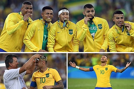 اشک های نیمار در شب قهرمانی برزیل در المپیک (تصاویر)