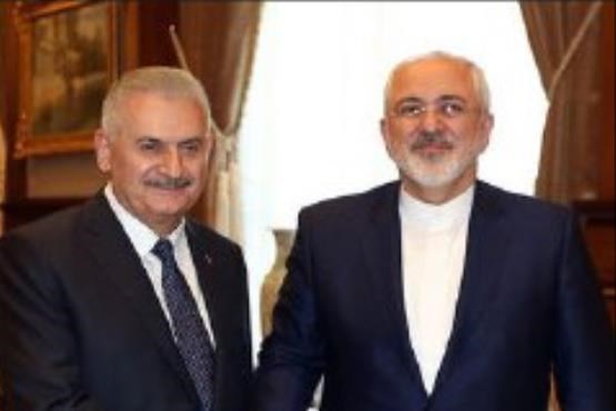 دیدار ظریف و نخست وزیر ترکیه در آنکارا