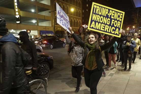 تظاهرات ضد ترامپ در ایندیاناپلیس به خشونت کشیده شد