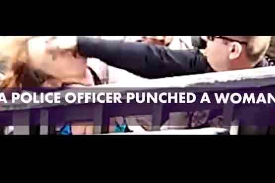 خشونت پلیس آمریکا علیه یک زن