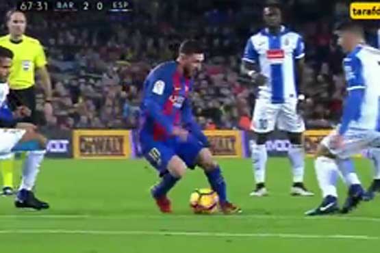 حرکت تکنیکی مسی روی گل دوم بارسلونا به اسپانیول