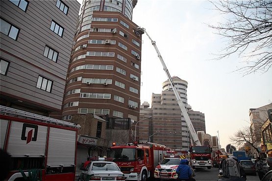 برج اداری تجاری نواب آتش گرفت +عکس