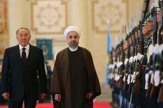 استقبال رسمی رییس جمهوری قزاقستان از روحانی