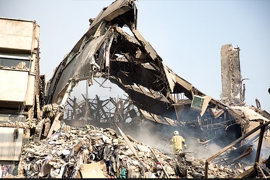 گزارش ریزش ساختمان پلاسکو بر اثر آتش سوزی