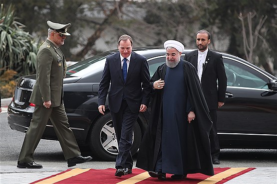 استقبال رسمی روحانی از نخست وزیر سوئد