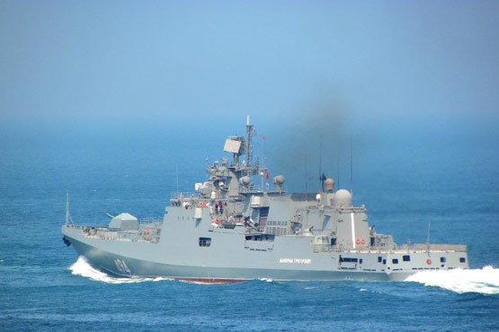 حرکت ناو جنگی روسیه به سوی ناوگان دریایی آمریکا در مدیترانه شرقی