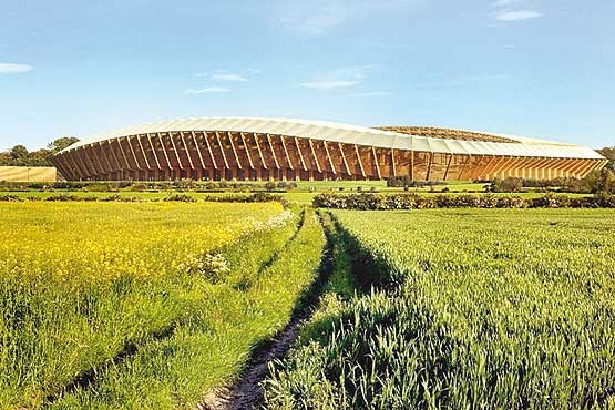 اولین ورزشگاه چوبی جهان+عکس