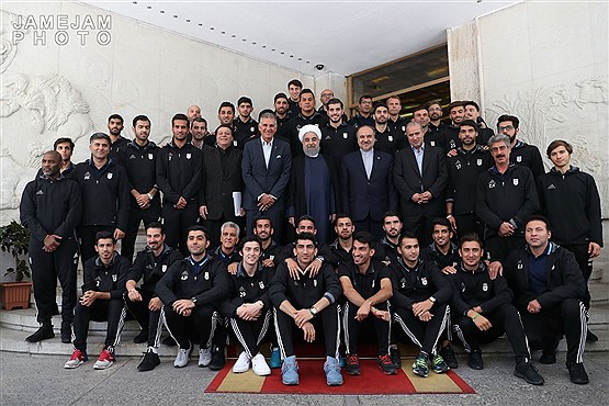 دیدار بازیکنان تیم ملی فوتبال ایران با رئیس جمهوری