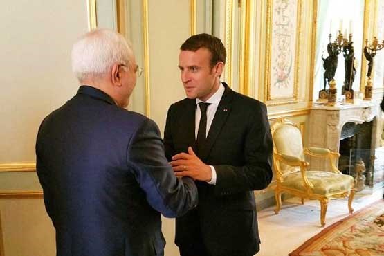 ظریف با رئیس جمهور فرانسه دیدار کرد