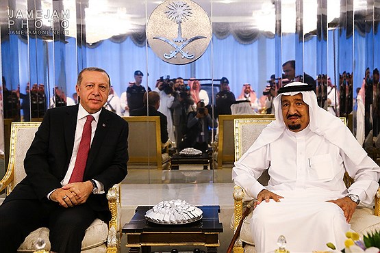 دیدار رئیس جمهور ترکیه با پادشاه عربستان