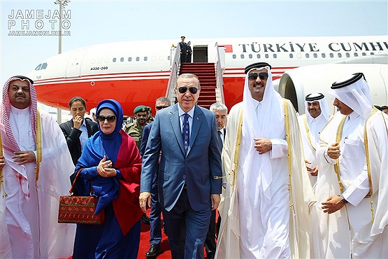 دیدار رئیس جمهور ترکیه با امیر قطر