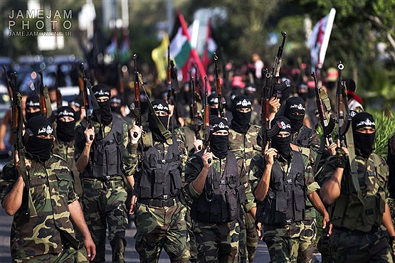 رژه نظامیان جنبش حماس فلسطین