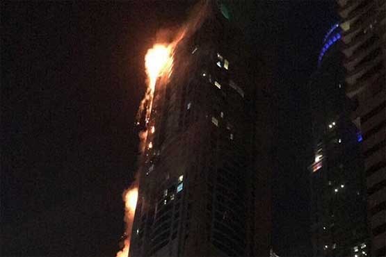 آتش سوزی برج مسکونی ۸۶ طبقه دبی+فیلم