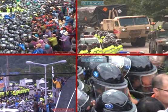 دهها زخمی در اعتراض به استقرار سامانه تاد در کره جنوبی