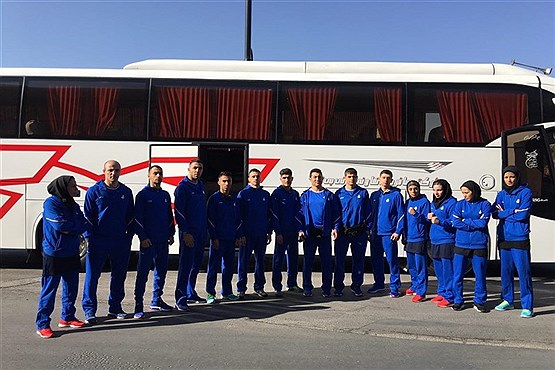 بزرگ‌ترین گروه از کاروان ورزشی ایران راهی عشق آباد ترکمنستان شد + تصاویر
