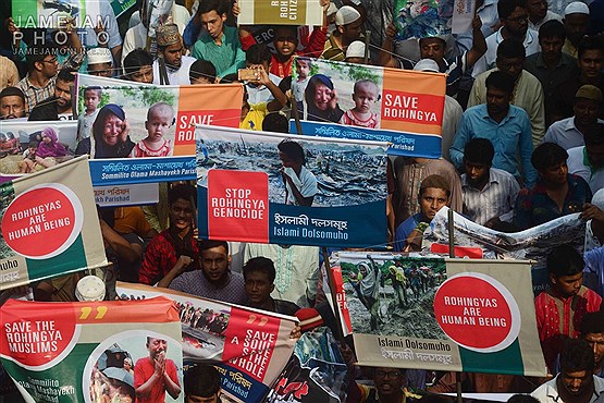 تظاهرات مردم داکا در اعتراض به کشتار مسلمانان میانمار