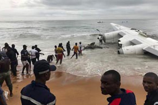 پیدا کردن لاشه هواپیما در ساحل عاج