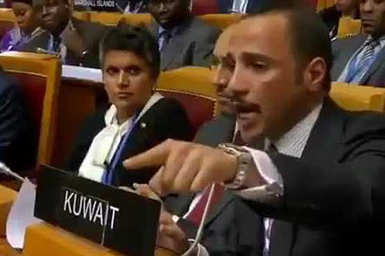 نماینده کویت نماینده رژیم صهیونیستی را اخراج کرد+فیلم