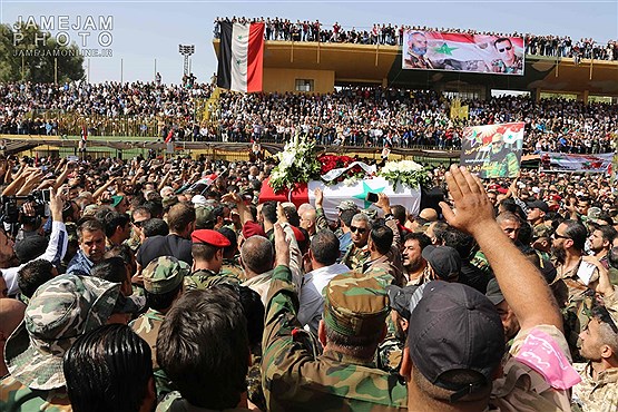 مراسم تشییع پیکر عصام زهدالدین از فرماندهان ارتش سوریه