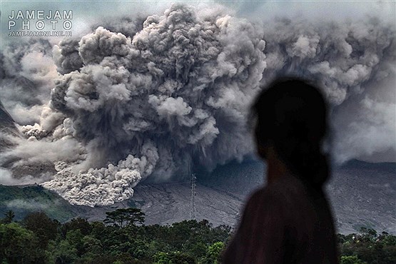 فوران آتشفشان کوه سینابونگ اندونزی