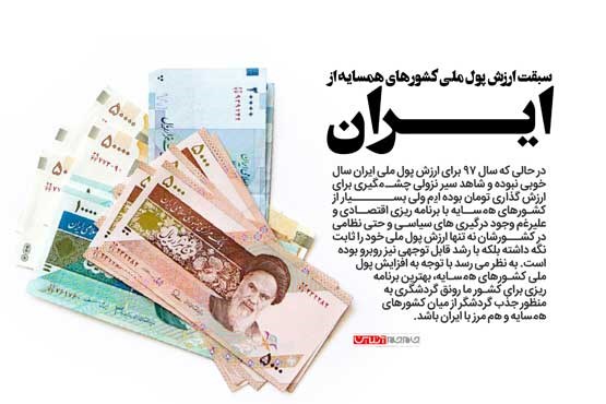سبقت ارزش پول ملی کشورهای همسایه از ایران (اینفوگرافیک)
