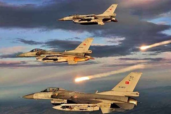 بمباران «تل ابیض» توسط جنگنده‌ های ترکیه